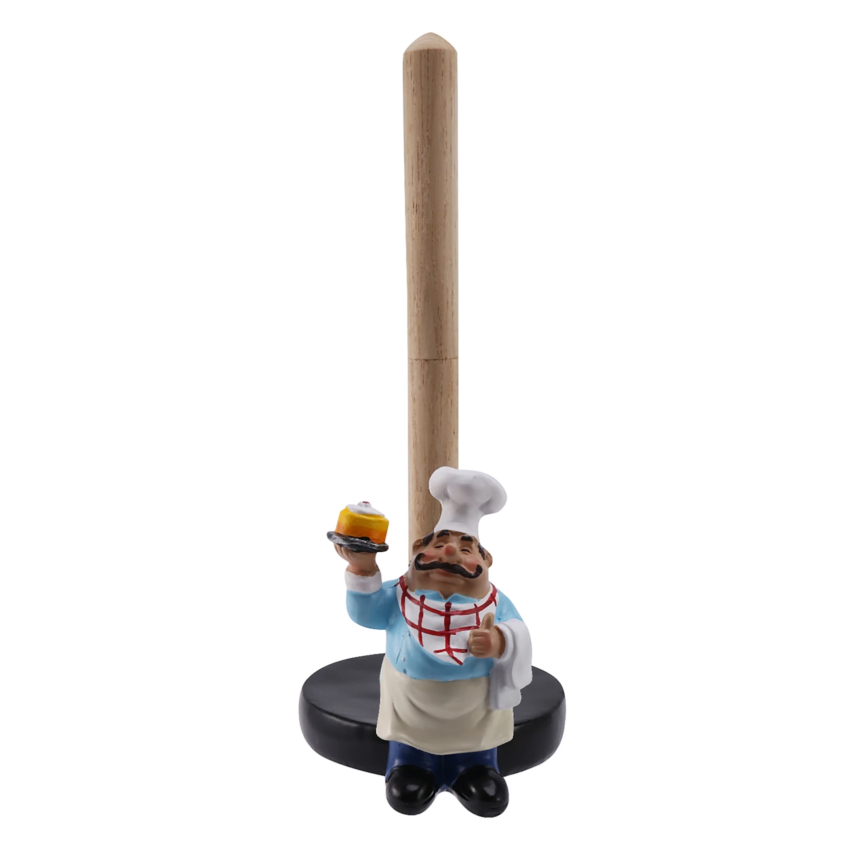 Resin Chef Double-Layer Paper Towel Holder Figurines Creative Home Cake Shop Restaurant Crafts Decoration Ornament B