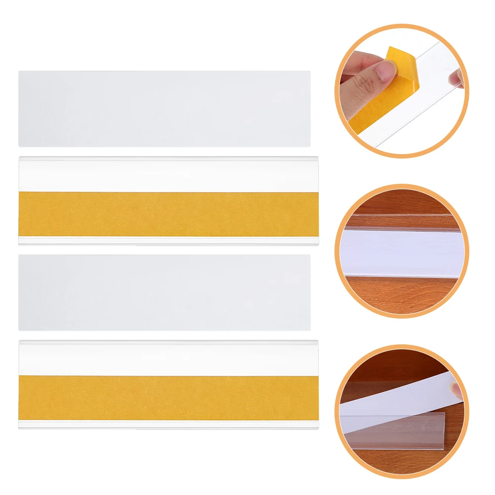 30 Sets Self-adhesive Label Rack Pockets Holderslabel Display Transparent for Labels Desk Name Tag