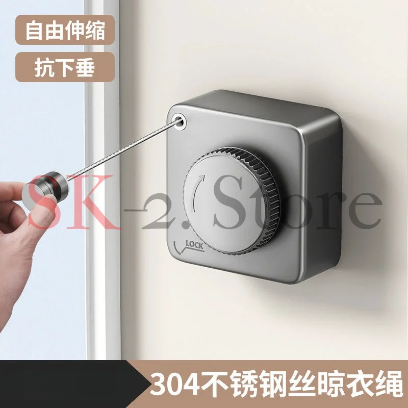 Invisible clothesline non-punching balcony bathroom telescopic clothes drying artifact