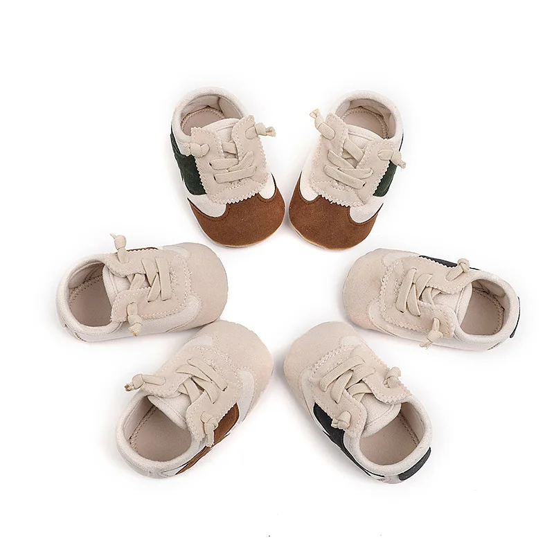 EWODOS First Walkers Baby Boy Girl Sneakers Contrast Color Anti-Slip Soft Sole Walking Shoes Breathable Casual Shoes for Spring