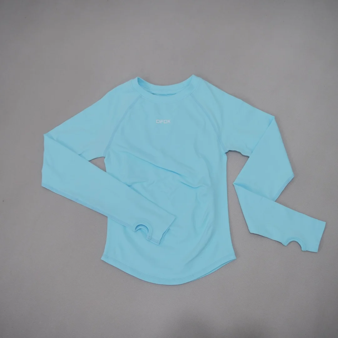 DFDK Ladies Seamless Long Sleeve Athletic Top Tummy Shaping Slim Fit Yoga Tee Elastic Quick Dry Breathable Gym Running Training image 6