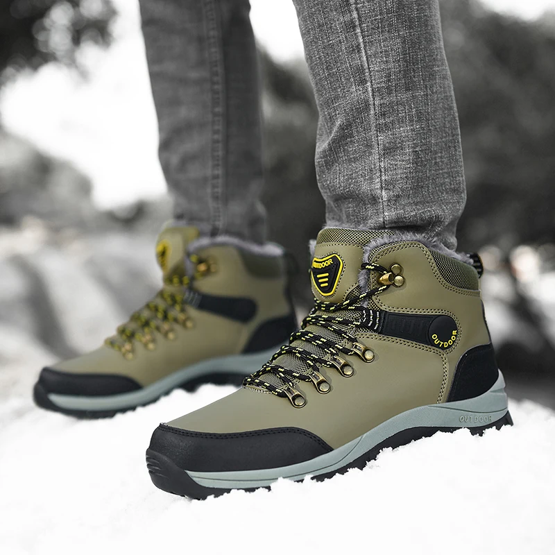 

Winter men's shoes with fleece warmth cotton shoes men's waterproof and anti-slip outdoor casual multi-functional hiking shoes