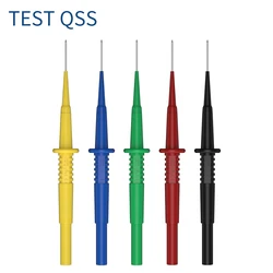 QSS 5PCS Test Probe Tips Electrical Diagnostic Tools Auto Multimeter Test Leads Extension Back Piercing Needle Q.30011