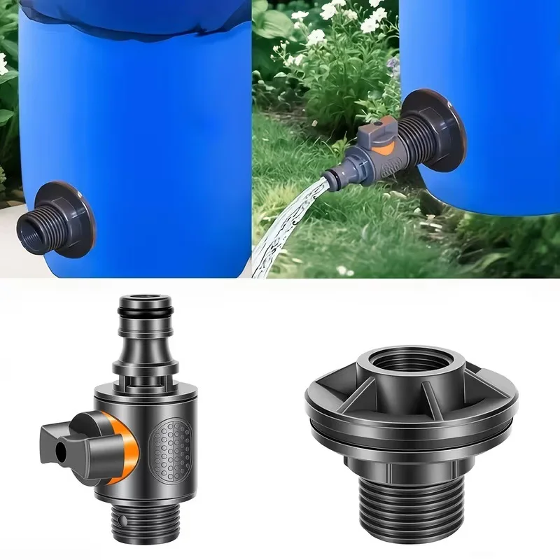 2PCS PVC/IBC Water Barrel Adapter,1/2