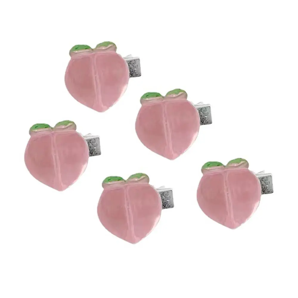 Bow Knot Resin Peach Children Love Heart Camellia Women Hair Accessories Duckbill Clip Small Side Clip Korean Style Hair Clip