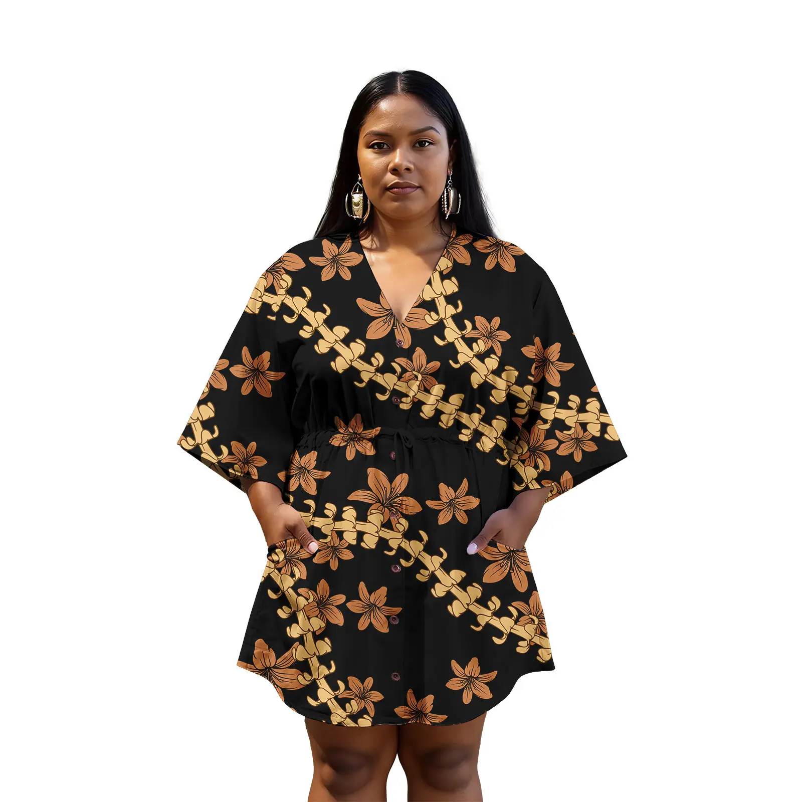 Pacific Island Wear Samoan Girls Puletasi Elei Maxi Dress Tattoo tribale personalizzato Tapa Stampa su richiesta Abito da donna all'ingrosso