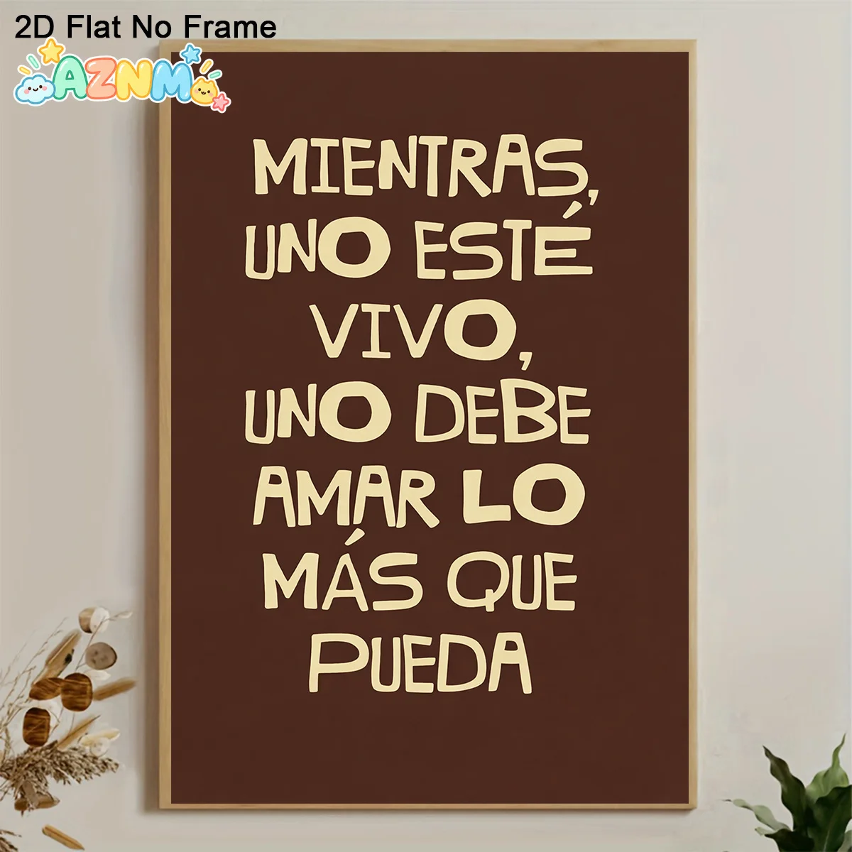 2D Flat, 1pc Modern Minimalist Frameless Canvas Poster - 