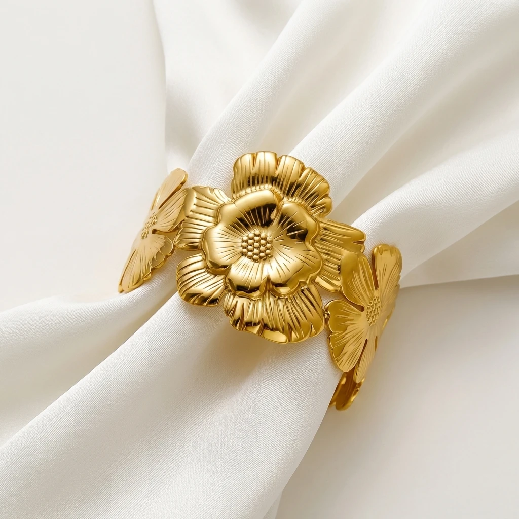 Boho Vintage Edelstahl Feder-Textur Offener Armreif für Frauen Leichtes Naturinspiriertes Verstellbares Armband – Detail 8