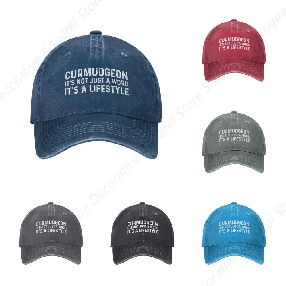 Curmudgeon Its Not Just A Word Its A Lifestyle Hat Women Dad Hats Fashionable Caps Navy Blue