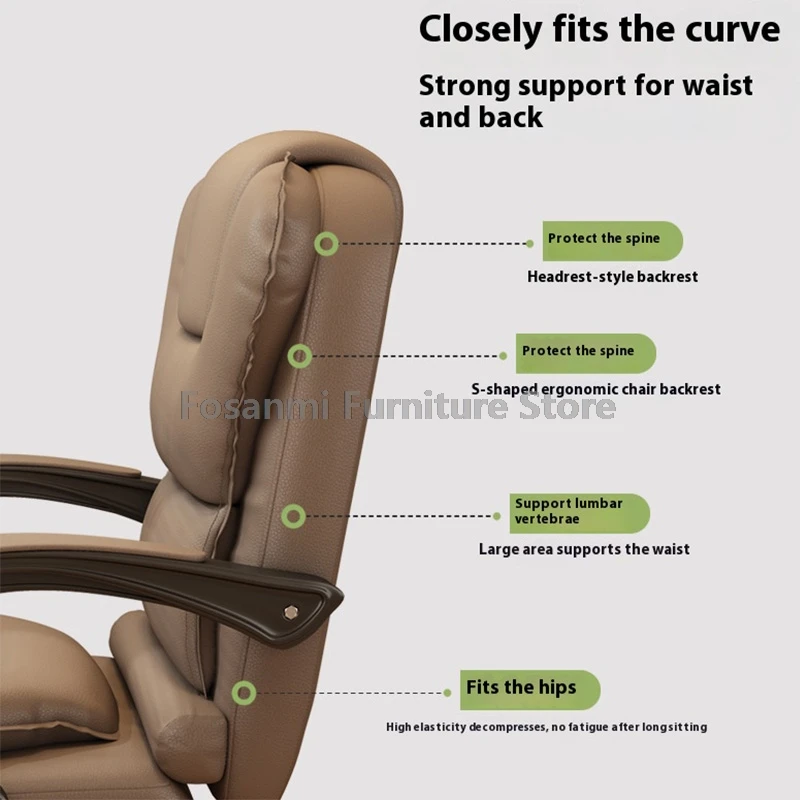 Silla de oficina reclinable de cuero con reposabrazos de conexión, respaldo ancho suave, sillas de ordenador para jugadores, silla de escritorio giratoria ergonómica para juegos en casa