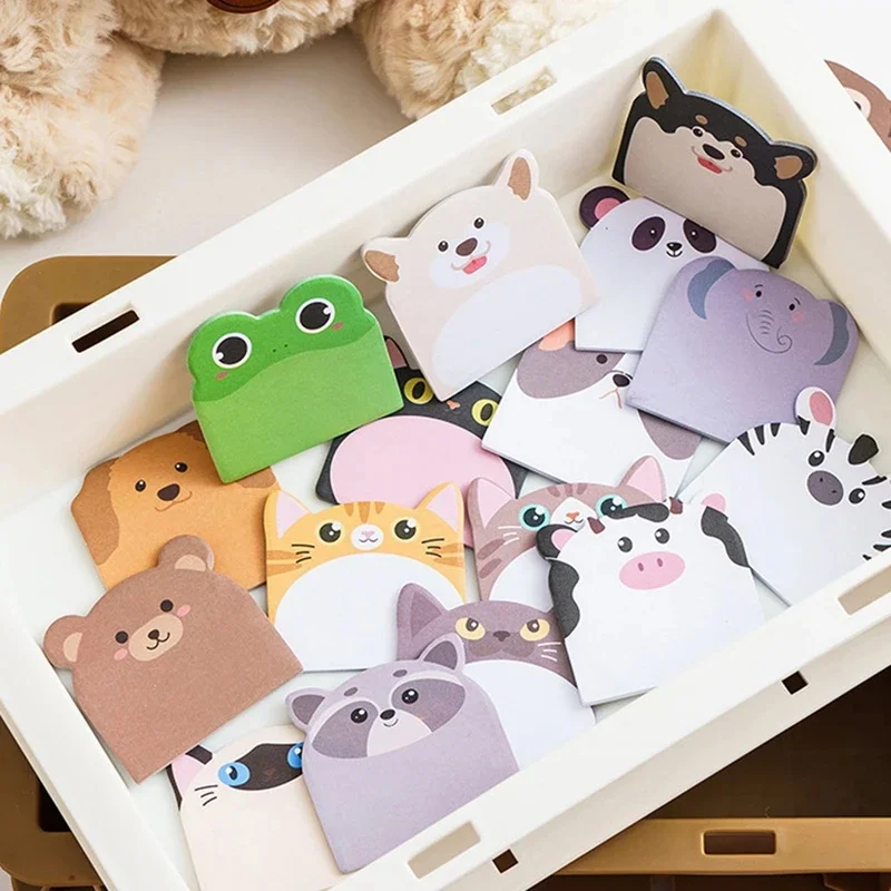 240pcs Lovely Animal Shaped Blank Sticky Cartoon Cute Cat Notes Note Cards Note Paper Memo Pad School Office Stationery Supplies view 4