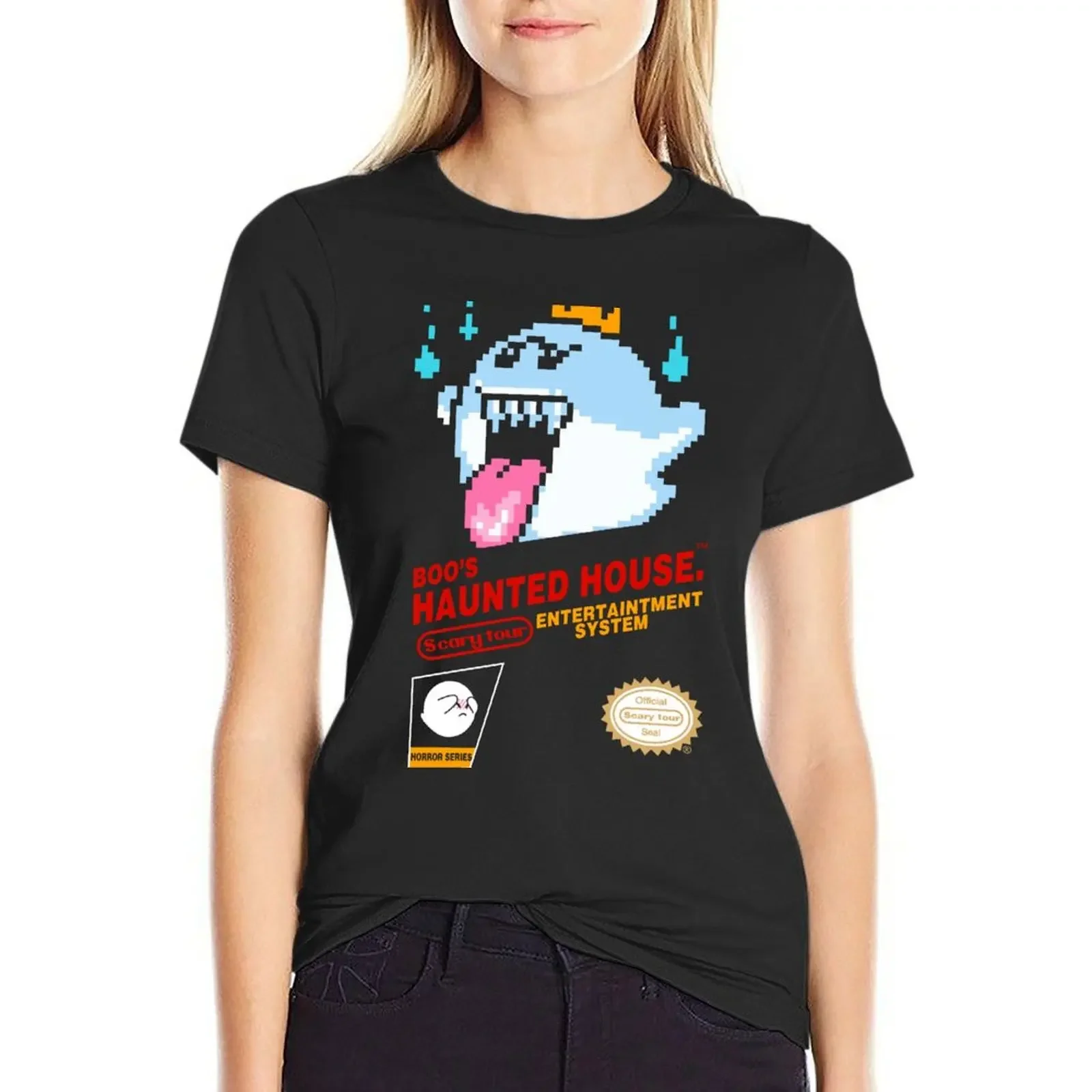 

Boos haunted house T-Shirt blanks tops summer clothes plus size tops ariat shirts for Women