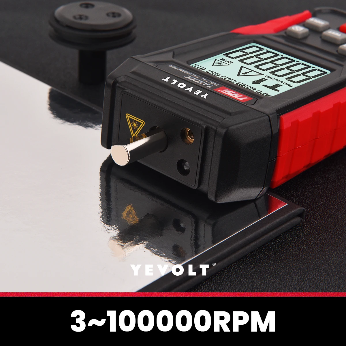 Imagem -06 - Yevolt Digital sem Contato Tacômetro Laser Foto Sensor Medidor de Contato Rpm Medidor de Velocidade Tester 2em Ta500a Ta500c
