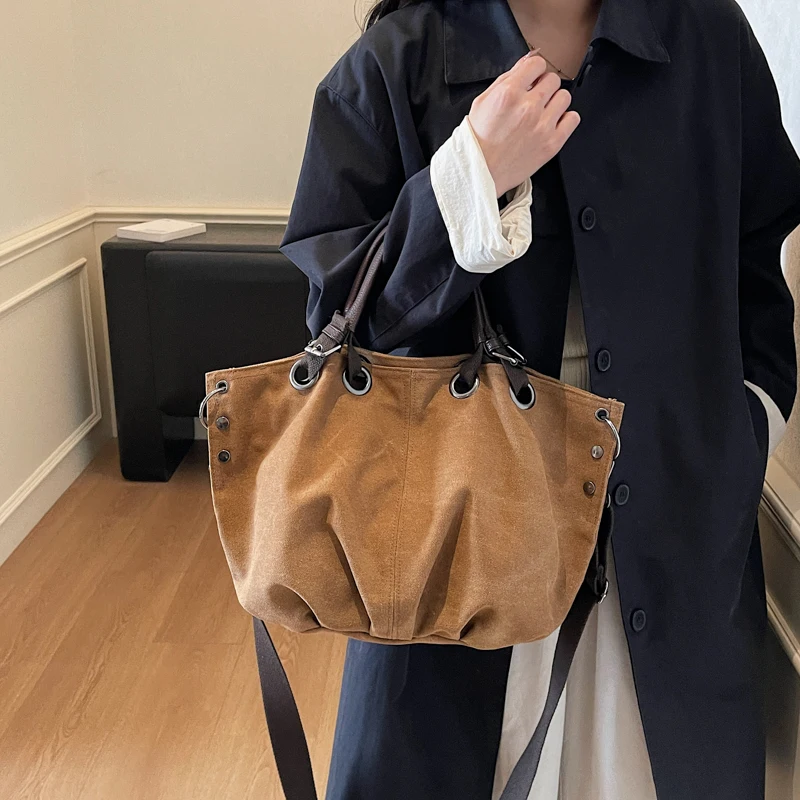 حقيبة حمل ريترو ذات سعة كبيرة 2025 شتاء نمط جديد أنيق حقيبة ركاب حقيبة يد عصرية ومتعددة الاستخدامات 2585JJJ #1