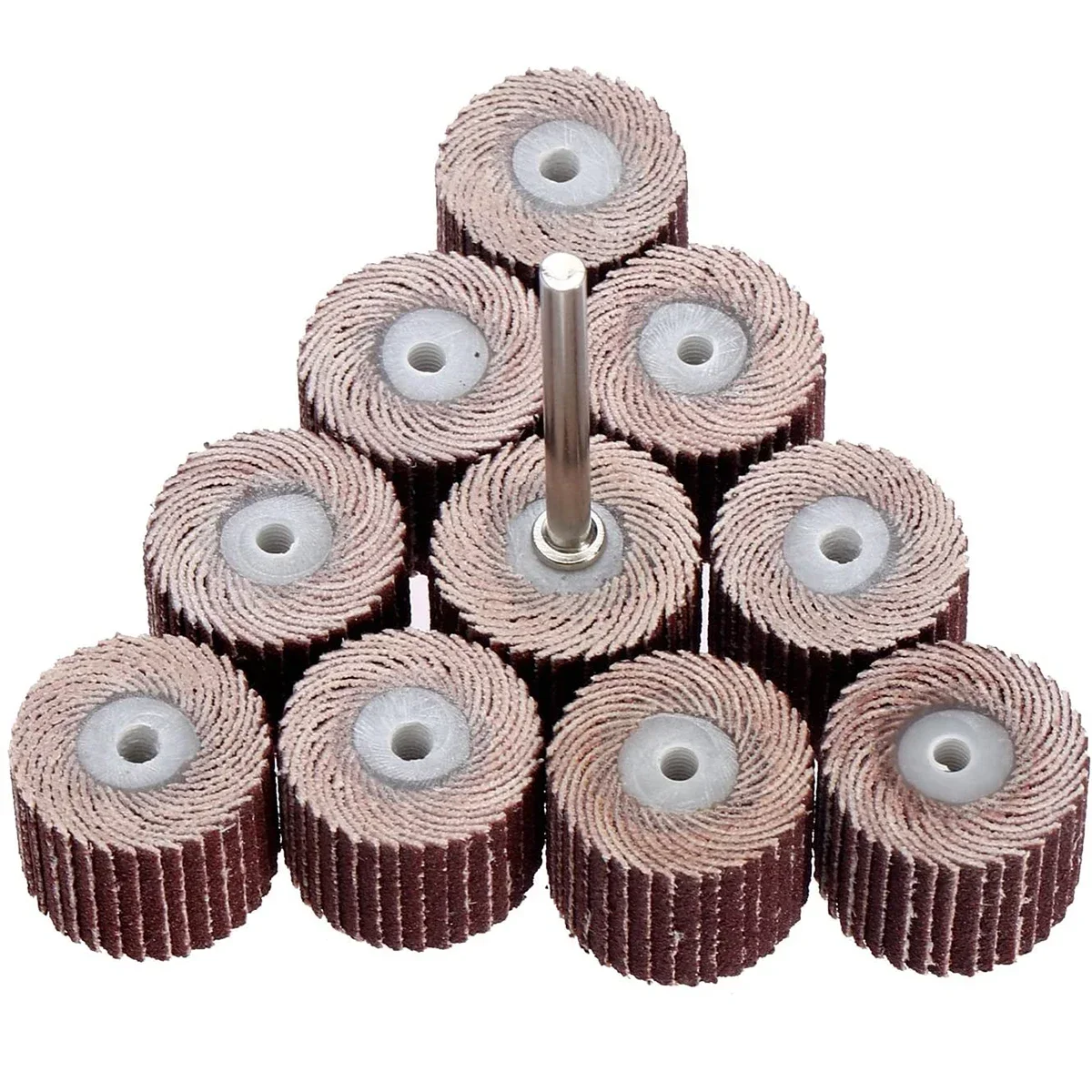 

10Pcs 12mm Flap Wheel Sandpaper Sanding Disc For Rotary Tool 80-600 Grit Active Handle Louver Grinding Head Sandpaper Flap Disc