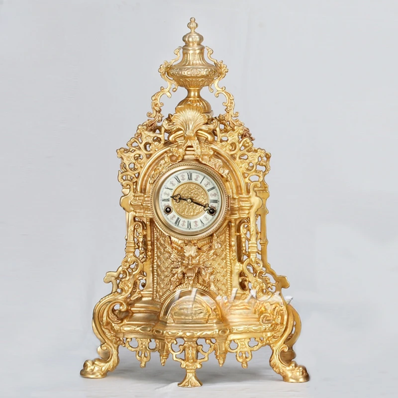 Antique Style Home Decor Unique Vintage Brass Gold Roman Table Clock