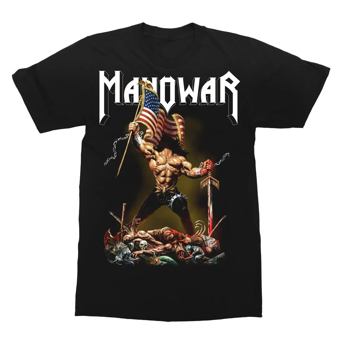 

Футболка Manowar Warriors of The World USA. Высококачественная роскошь 2025 года для мужчин и женщин. Топ Y2k. Бесплатная доставка.