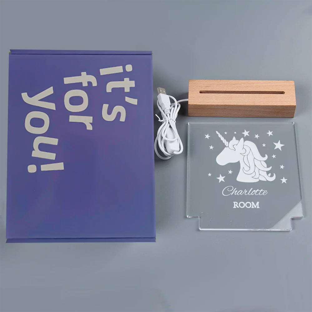 Drop Shipping Personalized Nightlight USB LED Customized Name 3D Lamp Decoration Bedroom Toys Birthday For Baby Children Gift