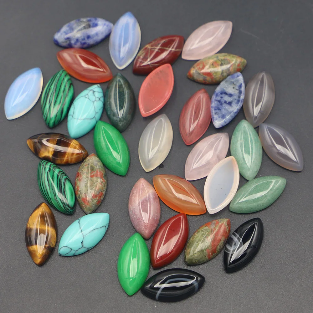 Redesign 20x10mm Natural Stone Marquise Shape Cabochon Cute Bead 40PCS for Jewelry Making Material Clothes Accessories Wholesale