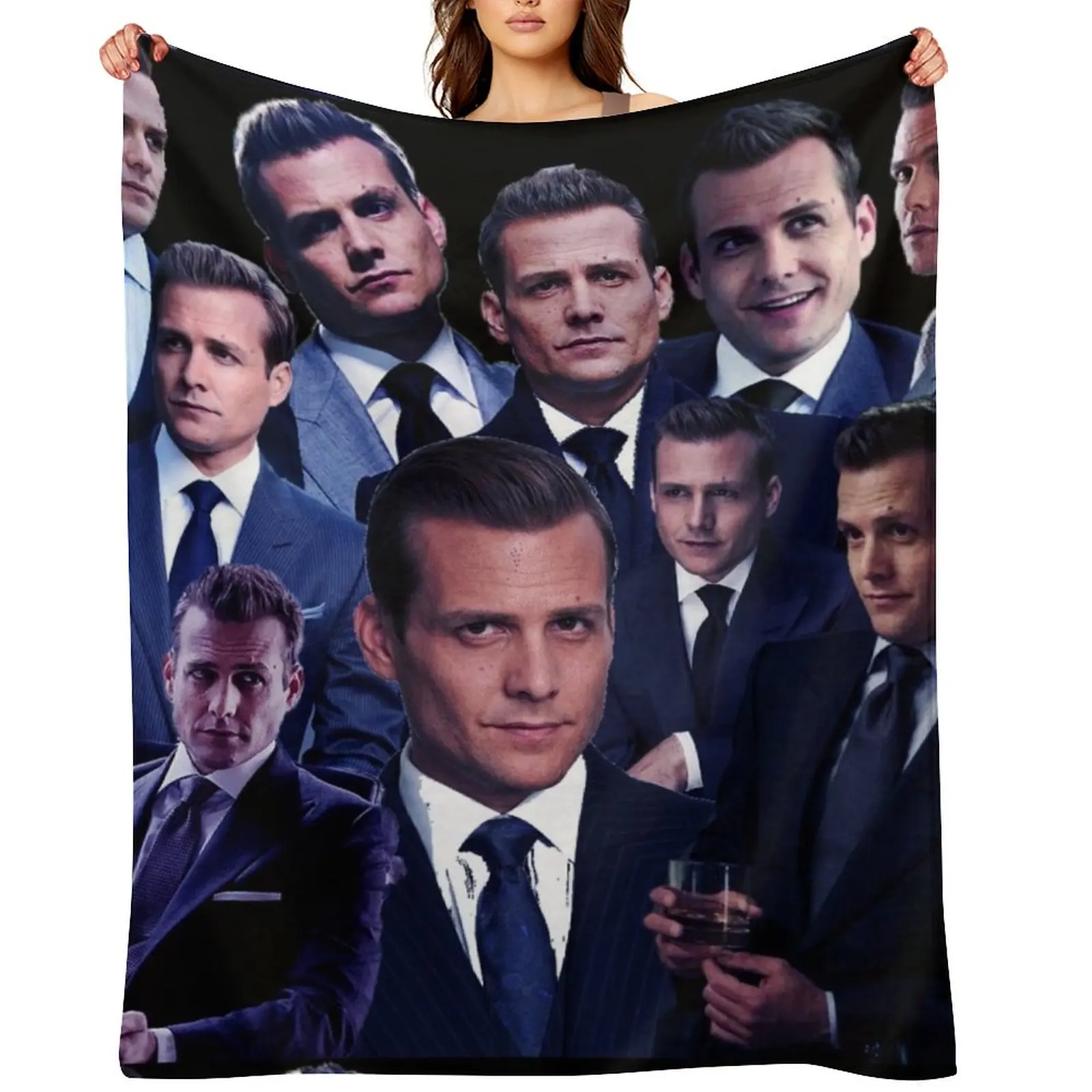 

Harvey Specter suits collage tribute design 2022 Throw Blanket Picnic Moving Sofa valentine gift ideas Blankets