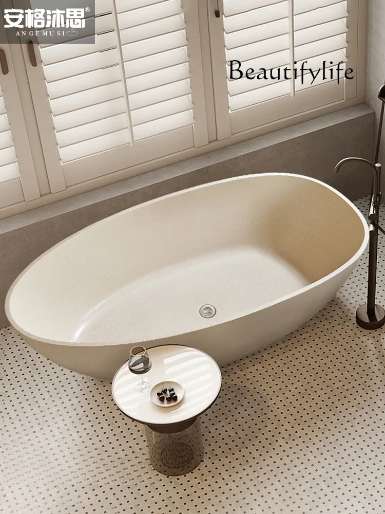 

bathroom vanity with sink Silent Style Cream Style Bathtub Household Artificial Stone Independent Hotel Homestay Bathroom Bathtu