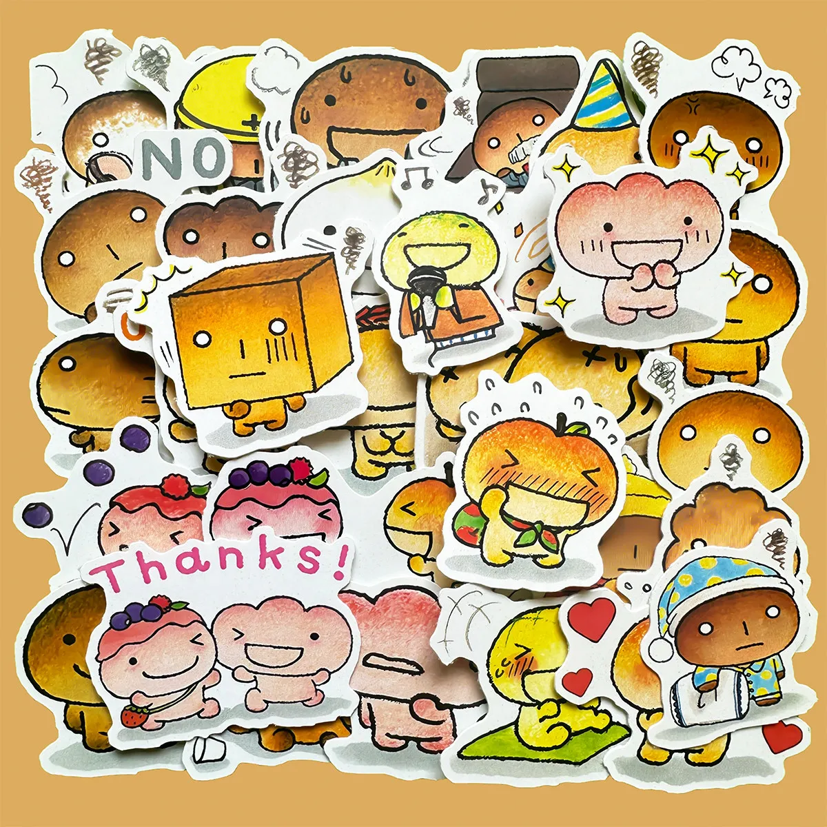 Cute Cartoon Burnt Bread Anime Stickers DIY Phone Case Notebook Diary Journal Decoration