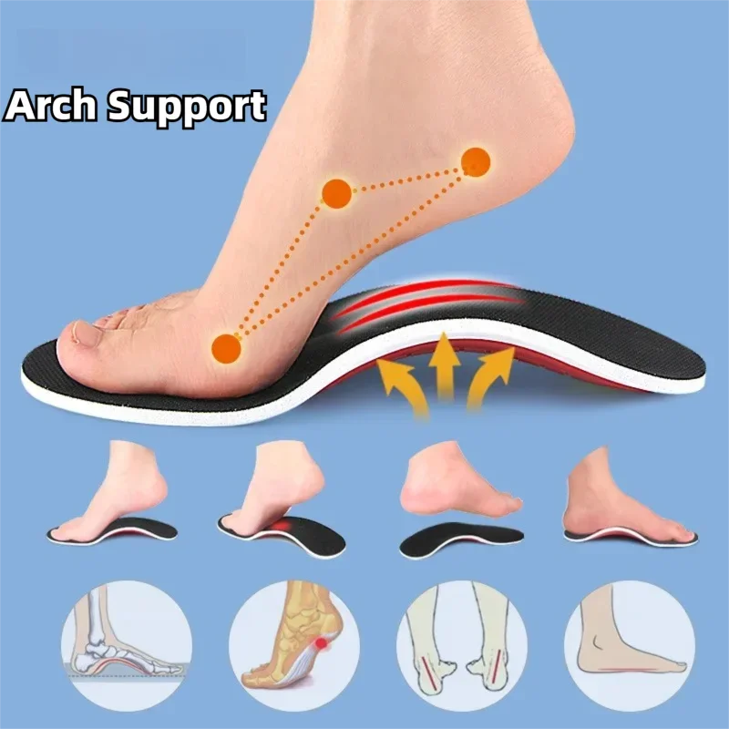 New 3D Orthotic Insoles Arch Support Flat Foot Orthopedic for Pain Feet Pressure Of Movement Cushion Padding Uni Insole 1Pair