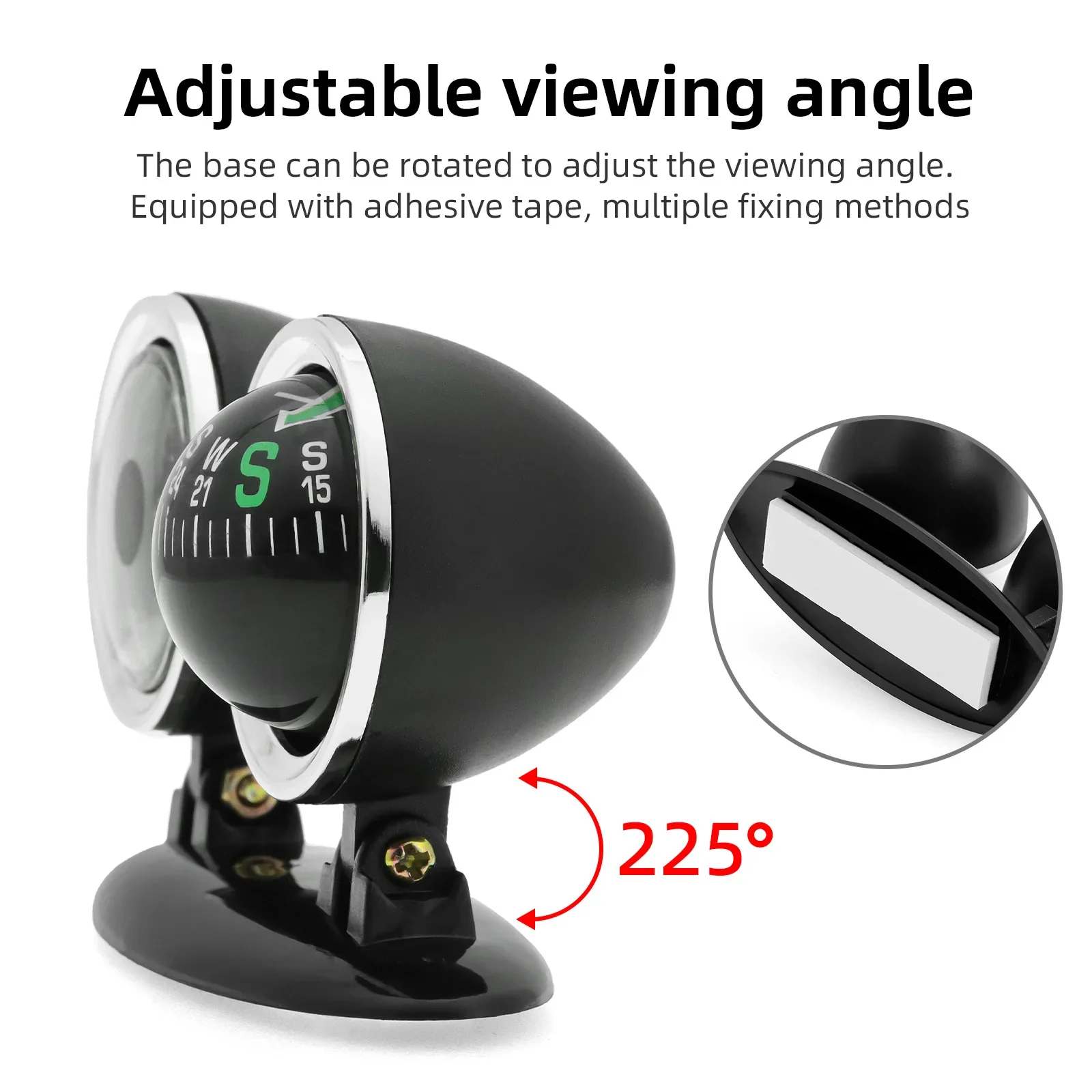 2 في 1 سيارة البوصلة ميزان الحرارة دليل الكرة مؤشر البوصلة أداة الملاحة للمركبة سيارة السيارات متعددة الوظائف البوصلة المحمولة