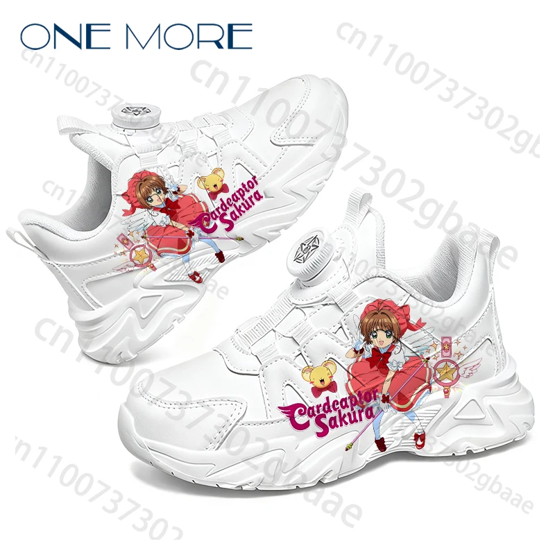 

New Model Card Captor Girls Printing Shoes Popular Sakura Pattern Graffiti Wear Resistant Outdoor White Walking Shoes