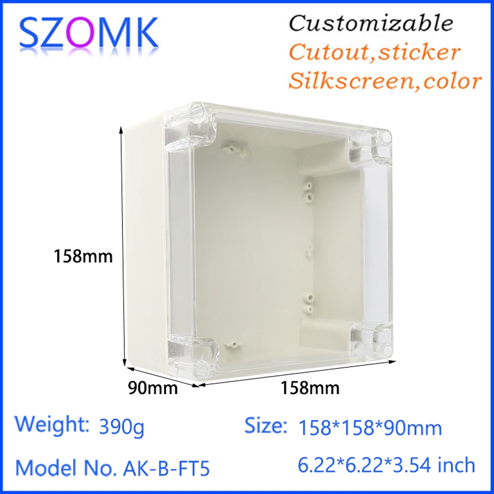 SZOMK 160×160×90mm Injektions-Wandhalterung, Standard, leere Industrieabdeckung, kleine IP65-Verbindung, Ftth-Box, wasserdichte Kunststoffbox