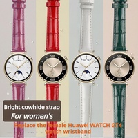 18mm Quick release watchband For Huawei Watch gt4 women smart band GT 4 female 41mm Bright white fashion Genuine leather strap