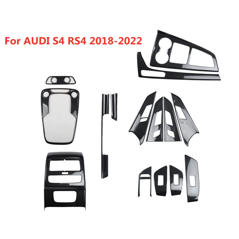 

Carbon Fiber Printed Car Door Window Control Panel Cover Dash Reading Light Gear Panel Sticker for AUDI S4 RS4 2018-2022