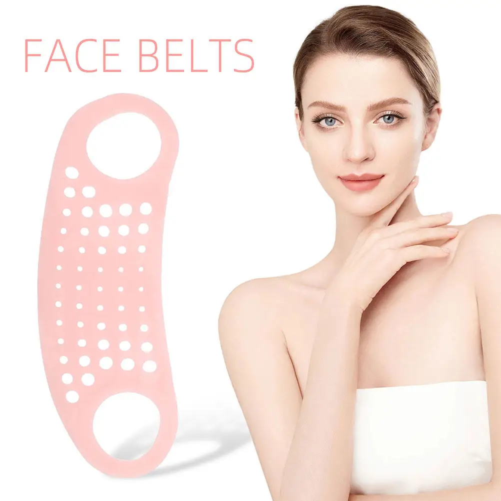 2 Pezzi Cinghie in Silicone per Lifting del Viso e del Mento, Maschera Modellante a V con Design ad Aggancio all'Orecchio per Casa e Viaggio