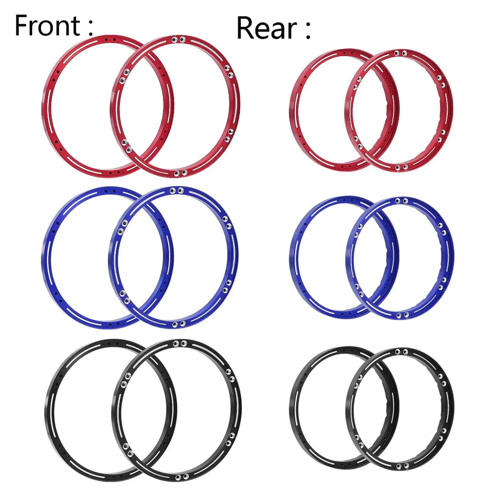 4Pcs Hub Reinforced Outer Frame Aluminum Alloy Replacements Wheel Reinforcement Rings for 1/4 Motorcycle Promoto-mx DIY Accs