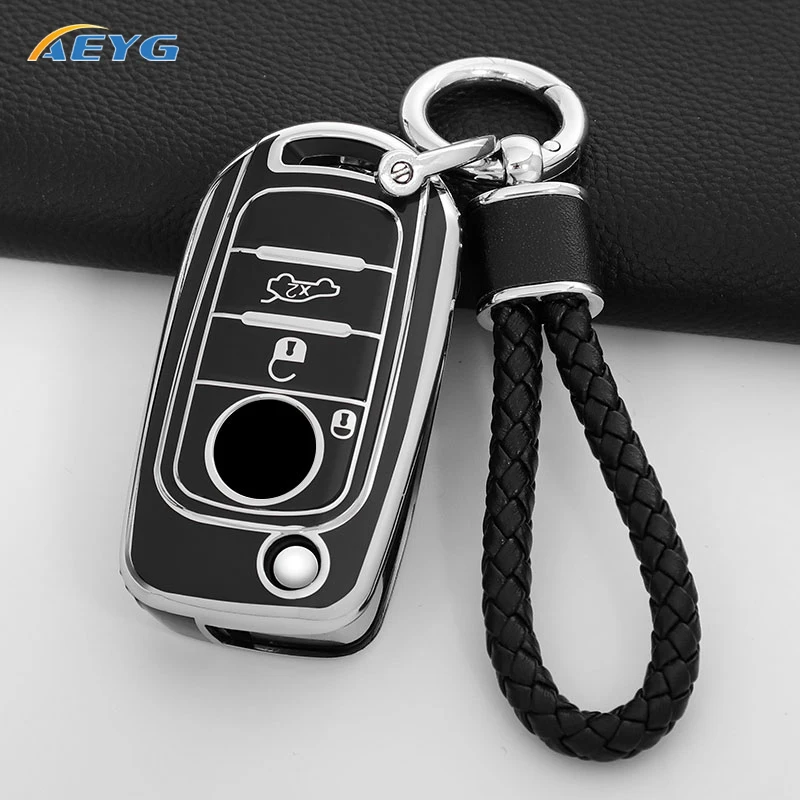 AEYG TPU Car Flip Key Case Cover Shell Fob For FIAT Tipo Tprp Freedom 500X Doblo Argo Nuovo Grazie Key Protective Accessories