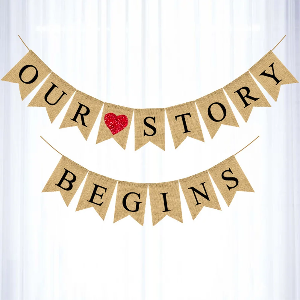 

String Flag Letter Printed Bunting Dovetail Party Banner Wedding Decorate Linen for Garland