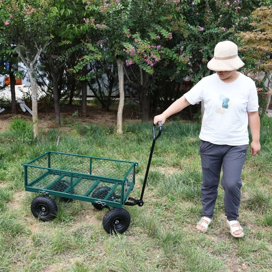 

Wagon Cart Garden cart trucks make it easier to transport firewood green