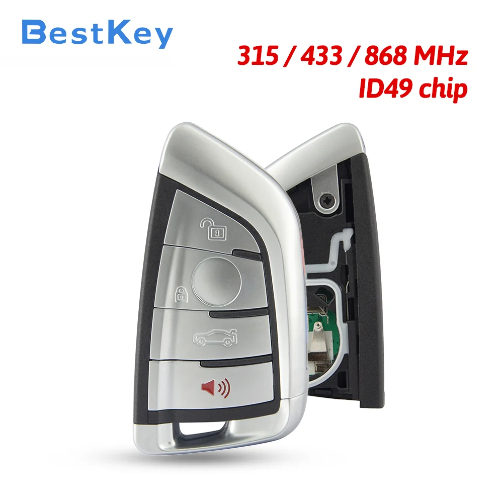 Best Key FEM 4 Button Smart Remote Key 315/433MHz ID49-PCF7953 Chip FCC NBGIDGNG1 With Foot Kick Sensor for BMW X5 X6 2014-2015
