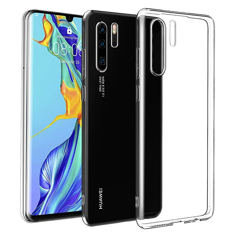 

Ultra Thin Phone Case for Huawei P30 Pro P30Pro Soft Clear TPU Transparent Silicone 360 Protective Shockproof Back Cover Housing