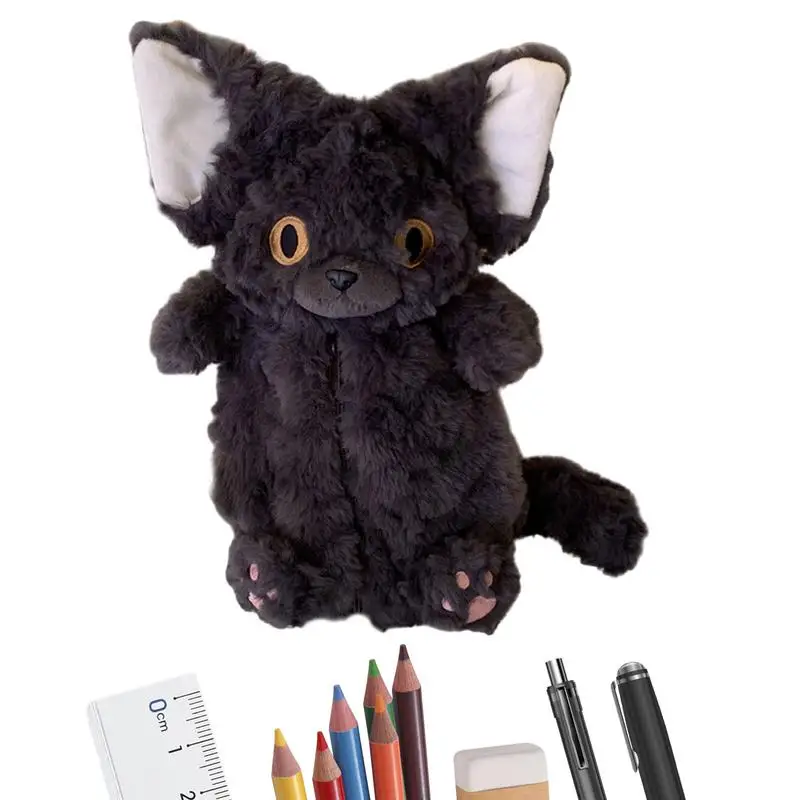 

Cat Pencil Box Multifunctional Plush Pencil Case Cute Cat Big Pencil Case Multifunctional Office Supply Organizer Stationery Box