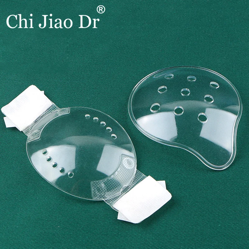 

ChiJiaoDr Защитная маска для глаз Медицинская пористая ПВХ прозрачная дышащая маска для одного глаза Эллиптическая самоклеящаяся маска для глаз