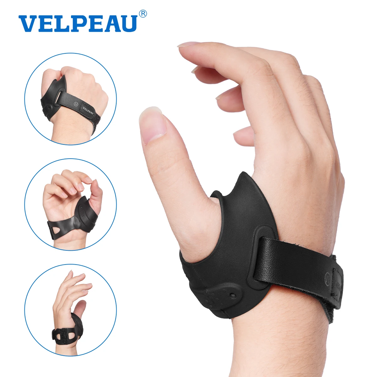 

VELPEAU Soft Rubber Thumb Stabilizer for Osteoarthritis, Arthritis and Tendinitis, Comfort Thumb CMC Splint for Women and Men