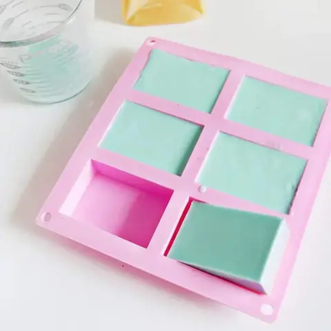 직사각형 실리콘 비누 양초 금형 직사각형 재사용 가능한 BPA 프리 식품 등급 DIY 왁스 공예 선물용 간편한 릴리스 디자인