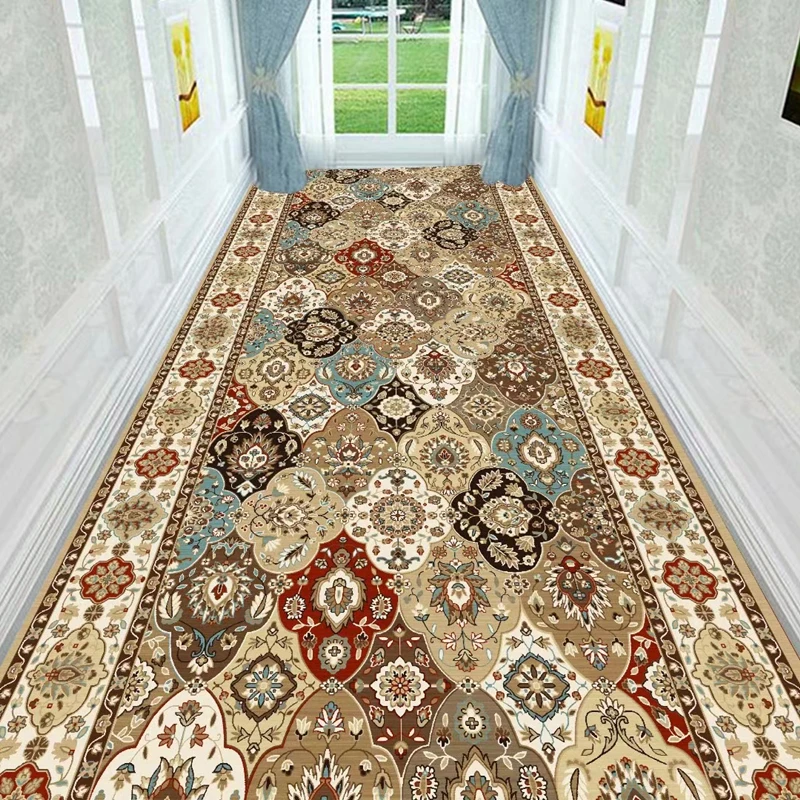 가정용 거실 복도 페르시아 스타일 카펫 통로 입구 카펫을자를 수 있습니다