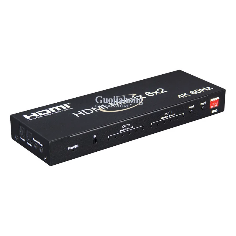 

Матричный коммутатор 2.0 6x2 (6 входов, 2 выхода) с разделением аудиосигнала, 4K60Hz