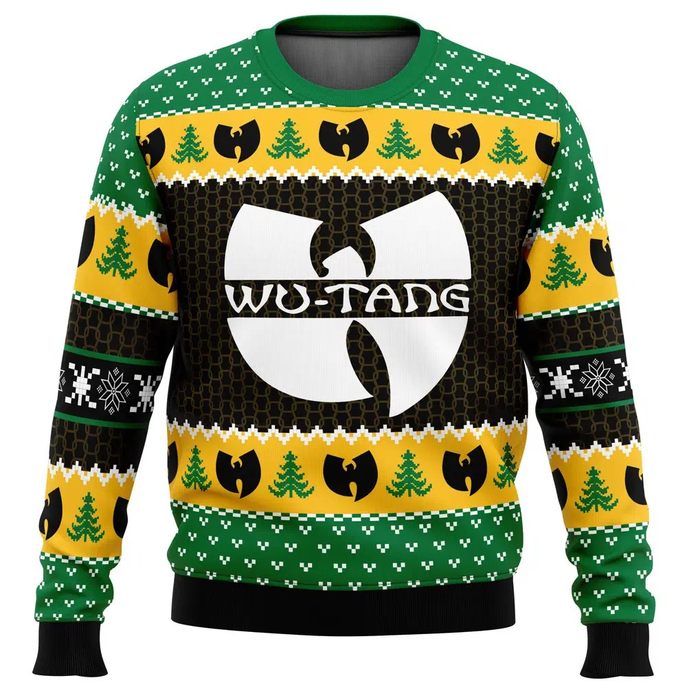 Yah It's Christmas Time Yo Wu Tang Clan Men's Ugly Christmas Sweatshirt Full Over Print Soft Comfy Stylish Loose-Fit Fall Winter