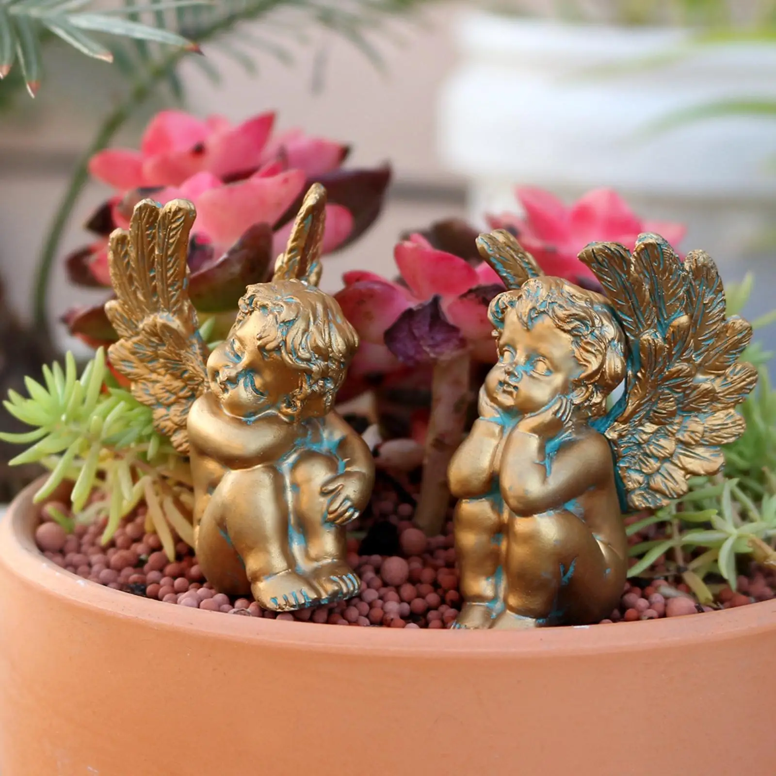 Fairy Figurine Resin Garden Stake Ornament Decorative Fairy Statues for Lawn Porch and Planter