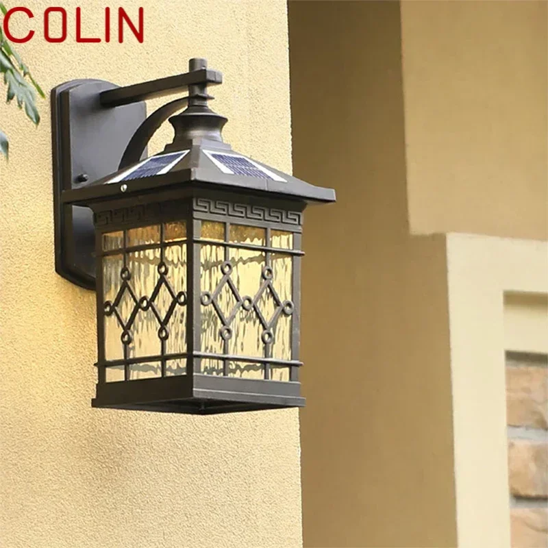 COLIN Contemporary Solar Outdoor Wall Lamps Simplicity Waterproof Creative Balcony Hallway Courtyard Villa Gate Hotel