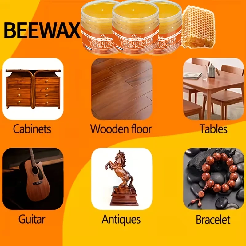 Furniture Polishing Beeswax Natural Wood Seasoning Beeswax Polishing Beewax Waterproof Wood Wax Polish Wooden Floor Care Bee Wax