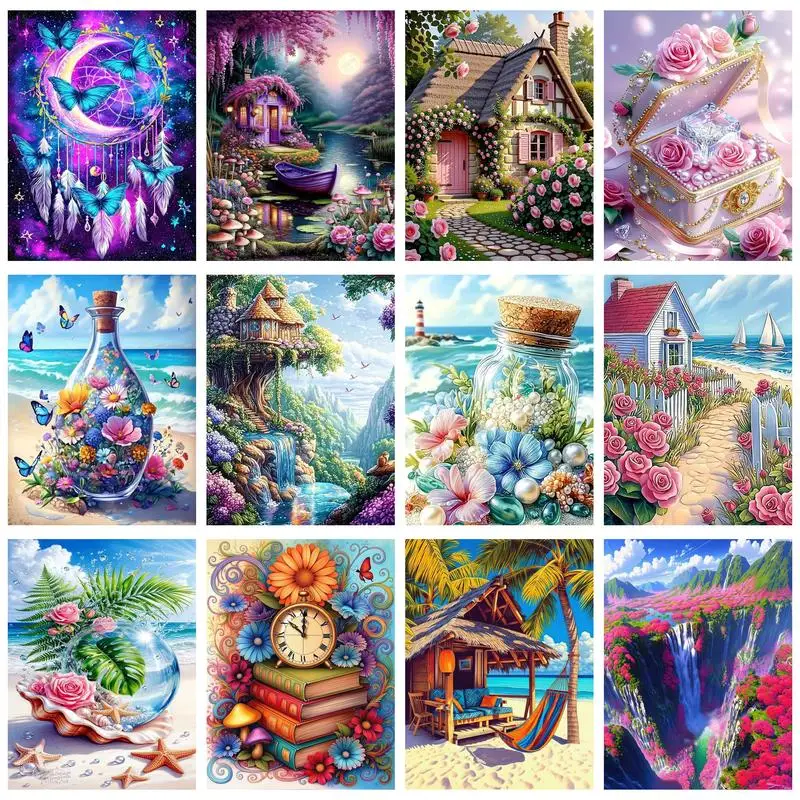 

GATYZTORY Paint By Number Flowers LandscapeDrawing On Canvas HandPainted Gift DIY Pictures By Number Kits Home Decor